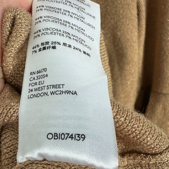 Anthropologie Ruffle Bell Sleeve Knit Dress Tan Womens Size Small Camel Bohemian - Picture 9 of 13
